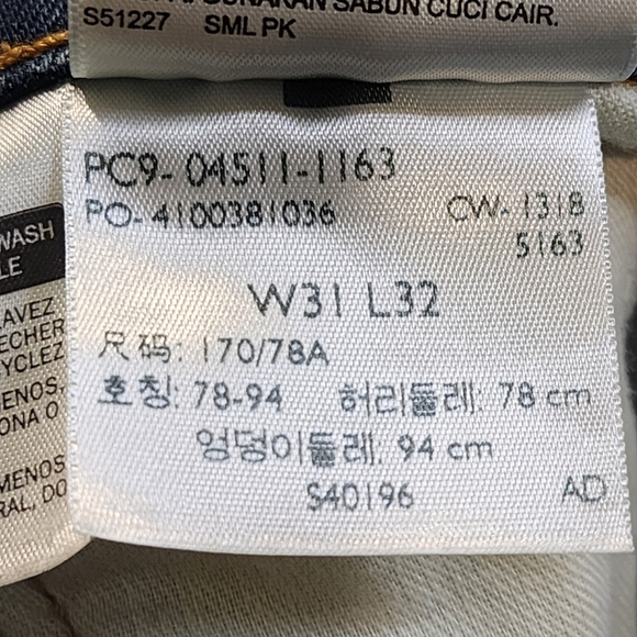 LEVI'S 511 Classic Men's Blue Denim Stright Legs Jeans Size W31 L32 - Picture 6 of 13